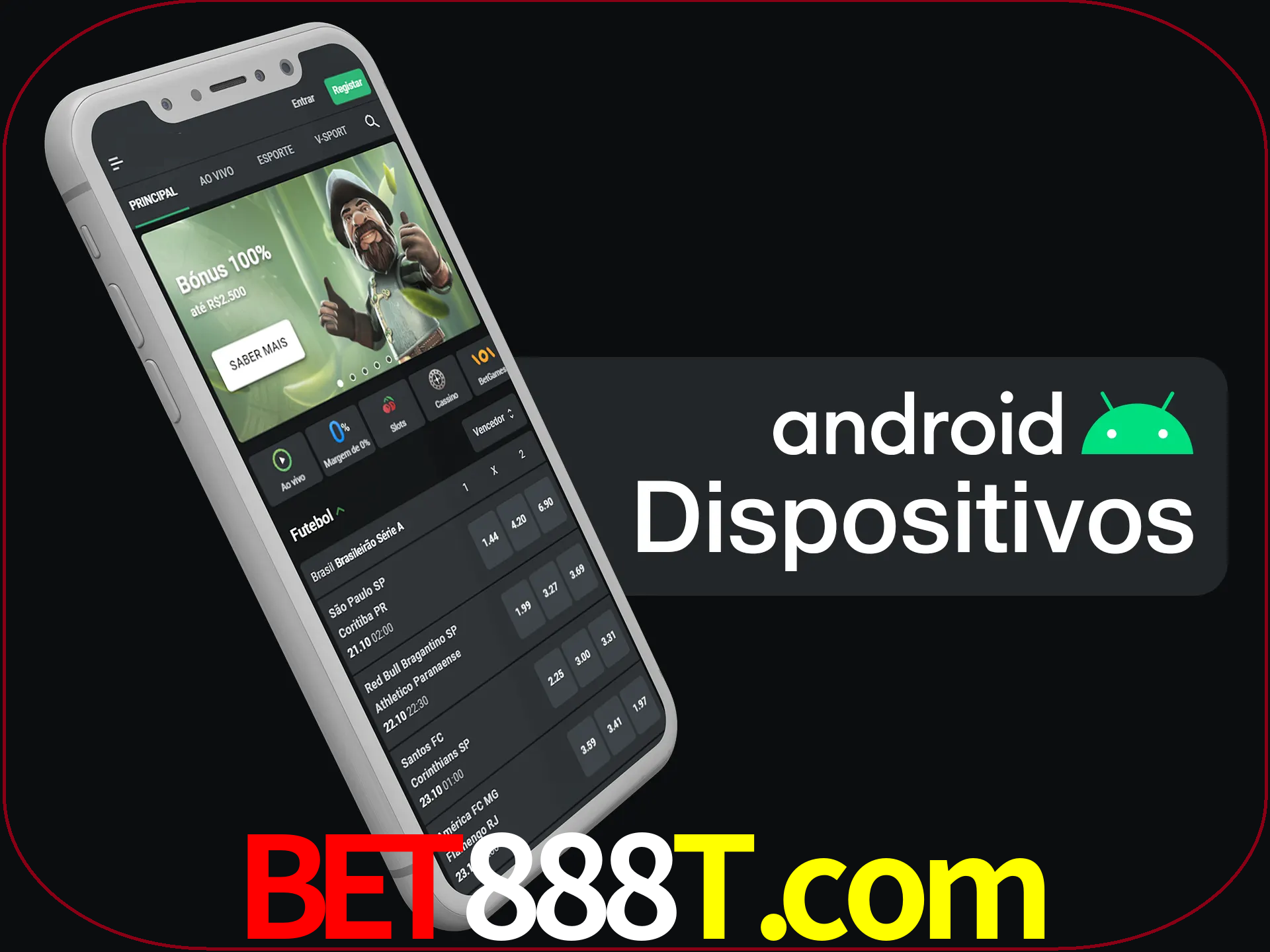 O aplicativo suporta a maioria de todos os dispositivos Android.