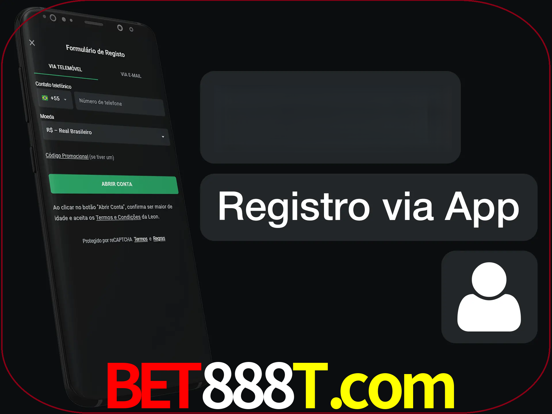 Registre-se com duas etapas usando o aplicativo.