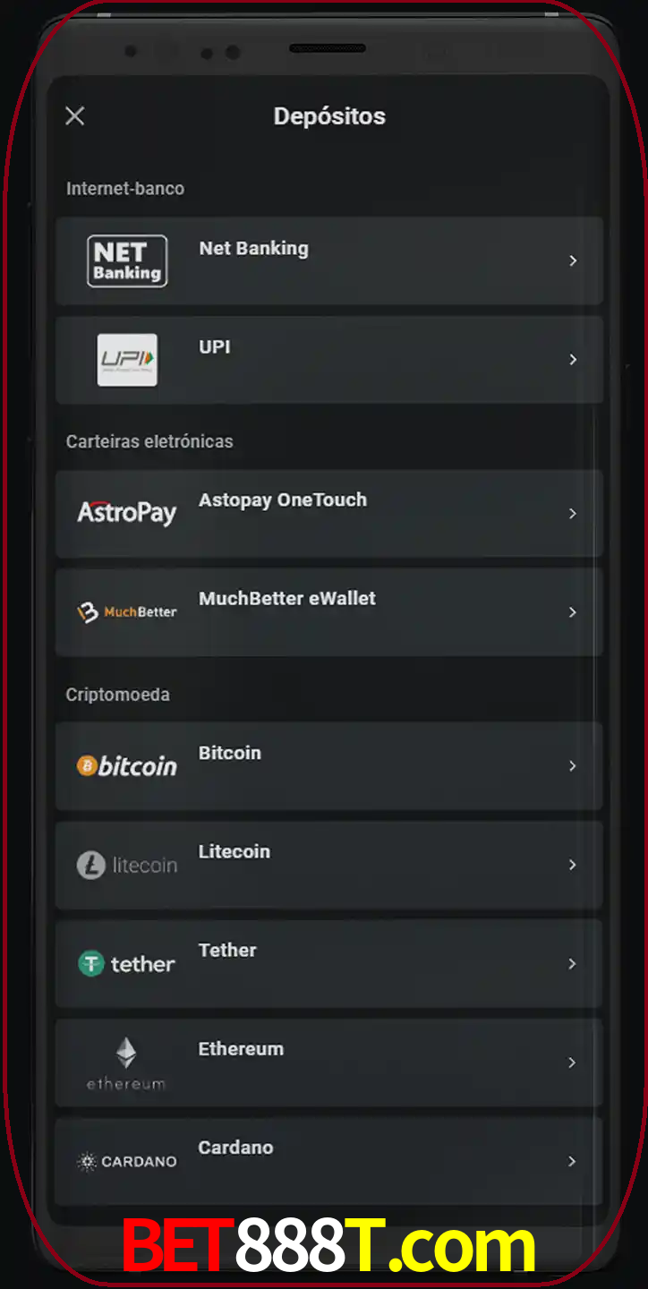 Você pode usar métodos alternativos de depósito.