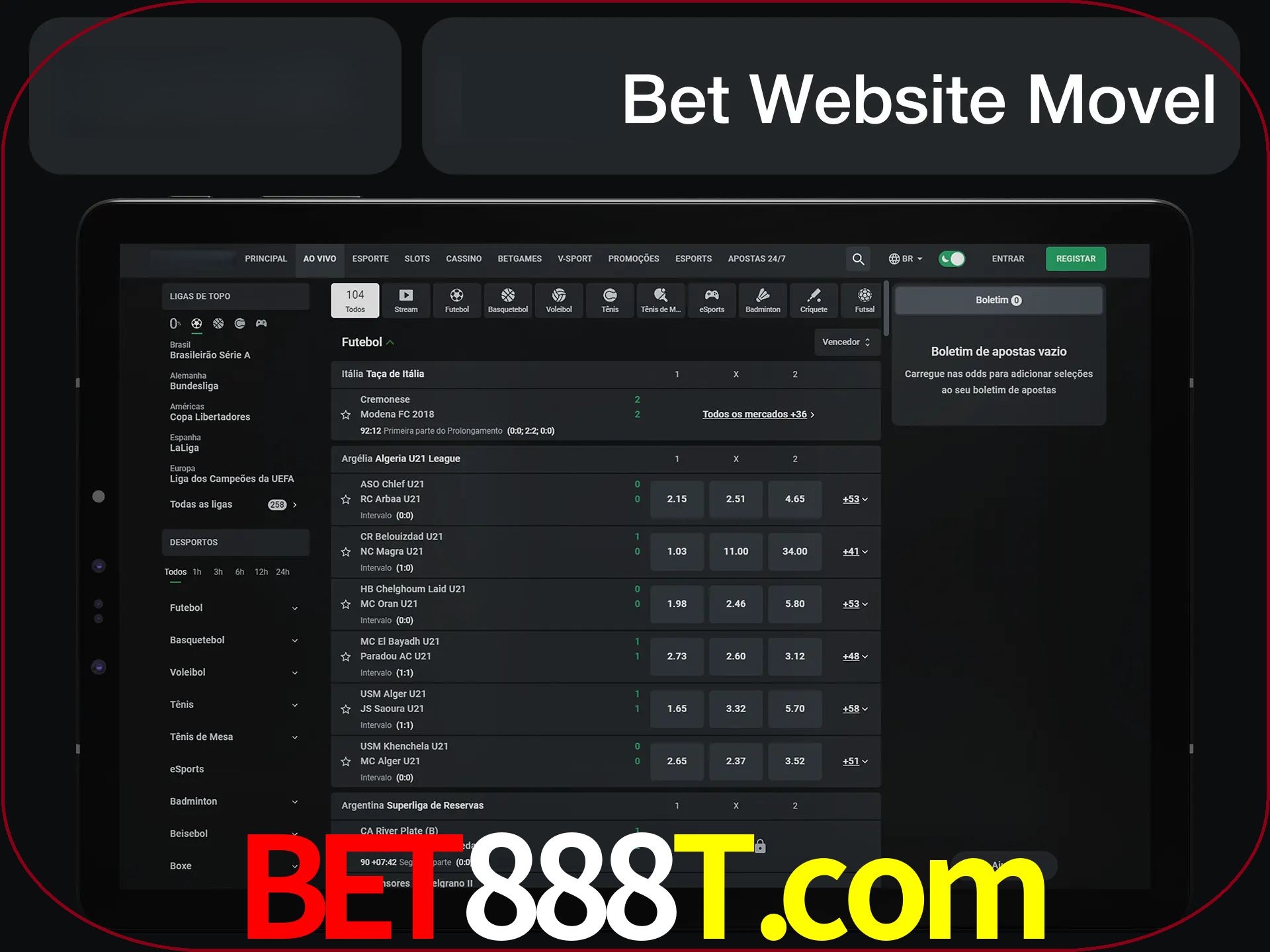 Use nosso website em qualquer dispositivo.
